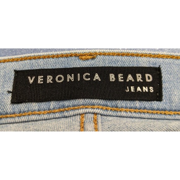 NEW~VERONICA BEARD Carly Kick Flare High Waisted Tuxedo Stripe Cropped Jeans 29 - Picture 15 of 16